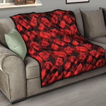Red Boxing Gloves Pattern Print Quilt