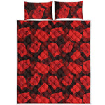Red Boxing Gloves Pattern Print Quilt Bed Set