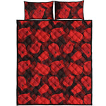 Red Boxing Gloves Pattern Print Quilt Bed Set