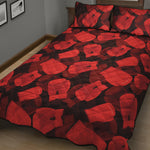 Red Boxing Gloves Pattern Print Quilt Bed Set