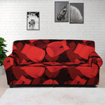 Red Boxing Gloves Pattern Print Sofa Cover