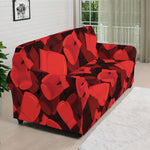 Red Boxing Gloves Pattern Print Sofa Cover