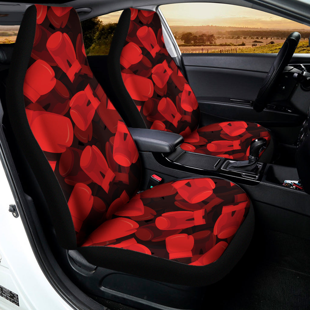 Red Boxing Gloves Pattern Print Universal Fit Car Seat Covers