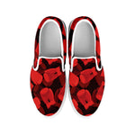 Red Boxing Gloves Pattern Print White Slip On Shoes
