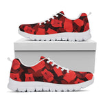Red Boxing Gloves Pattern Print White Sneakers