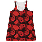 Red Boxing Gloves Pattern Print Women's Racerback Tank Top