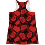 Red Boxing Gloves Pattern Print Women's Racerback Tank Top
