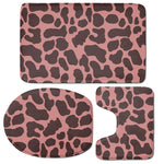 Red Brown Cow Print 3 Piece Bath Mat Set