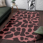 Red Brown Cow Print Area Rug GearFrost