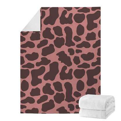 Red Brown Cow Print Blanket