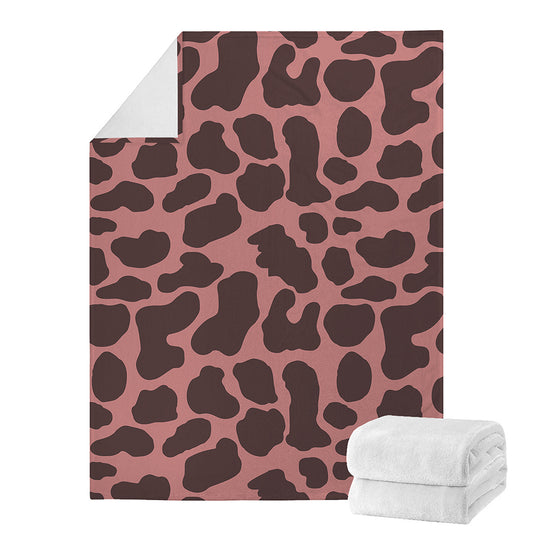 Red Brown Cow Print Blanket