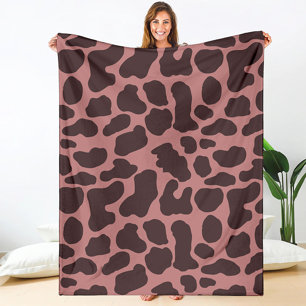 Red Brown Cow Print Blanket