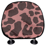 Red Brown Cow Print Car Headrest Covers