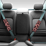 Red Brown Cow Print Car Seat Belt Covers
