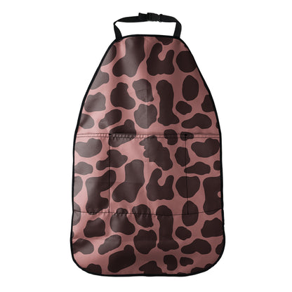 Red Brown Cow Print Car Seat Organizers