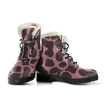 Red Brown Cow Print Comfy Boots GearFrost