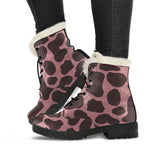 Red Brown Cow Print Comfy Boots GearFrost