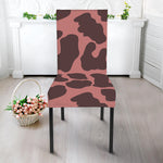Red Brown Cow Print Dining Chair Slipcover