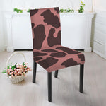 Red Brown Cow Print Dining Chair Slipcover
