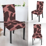 Red Brown Cow Print Dining Chair Slipcover