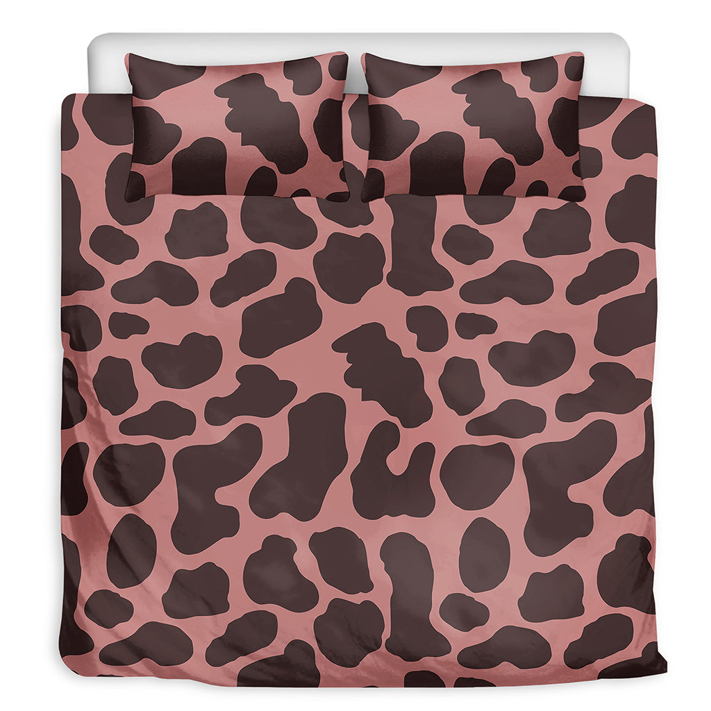 Red Brown Cow Print Duvet Cover Bedding Set