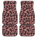 Red Brown Cow Print Front and Back Car Floor Mats