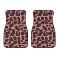 Red Brown Cow Print Front Car Floor Mats