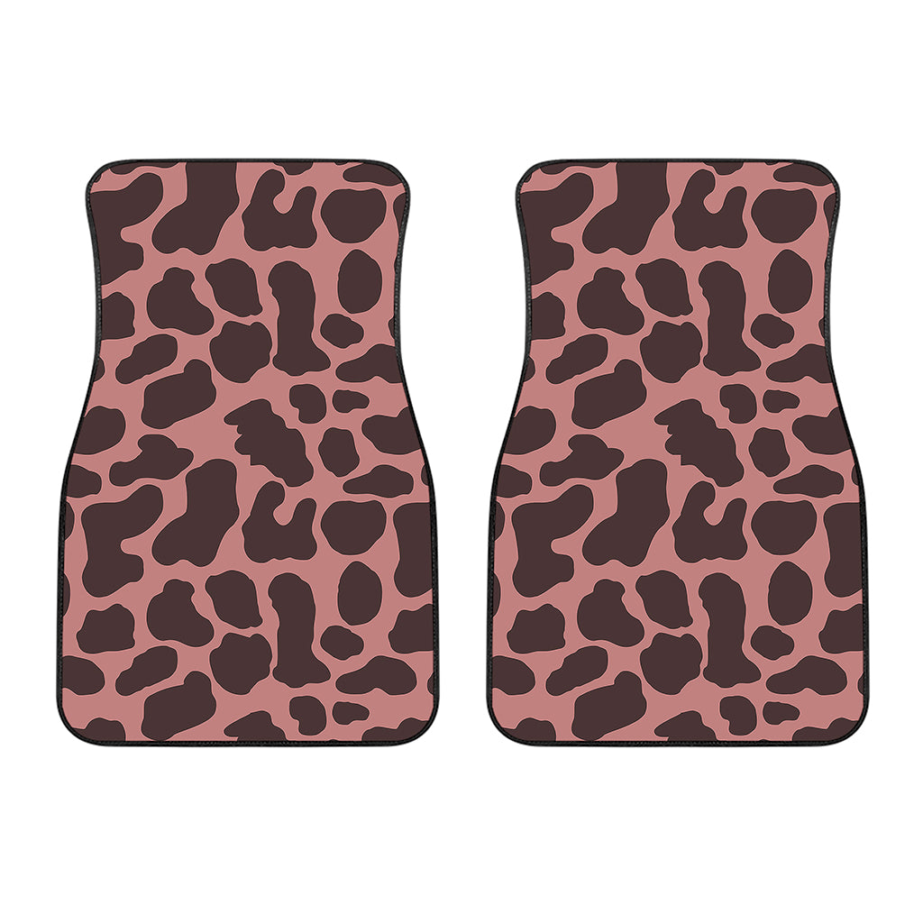 Red Brown Cow Print Front Car Floor Mats