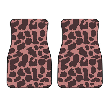 Red Brown Cow Print Front Car Floor Mats