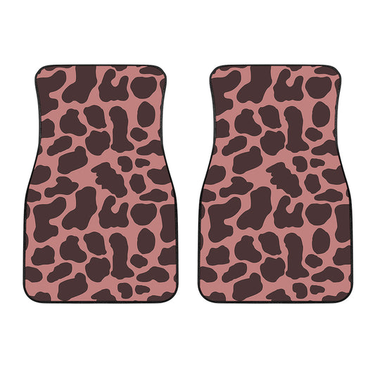 Red Brown Cow Print Front Car Floor Mats