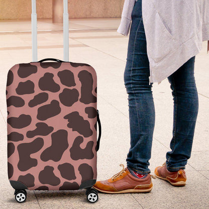Red Brown Cow Print Luggage Cover GearFrost