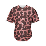 Red Brown Cow Print Men's Baseball Jersey