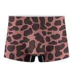 Red Brown Cow Print Men's Boxer Briefs