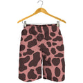 Red Brown Cow Print Men's Shorts