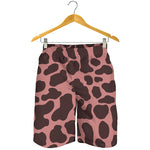 Red Brown Cow Print Men's Shorts