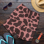 Red Brown Cow Print Men's Shorts