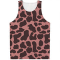 Red Brown Cow Print Men's Tank Top