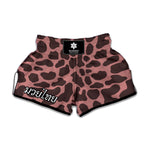 Red Brown Cow Print Muay Thai Boxing Shorts