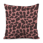 Red Brown Cow Print Pillow Cover