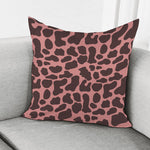 Red Brown Cow Print Pillow Cover