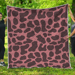 Red Brown Cow Print Quilt