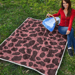 Red Brown Cow Print Quilt