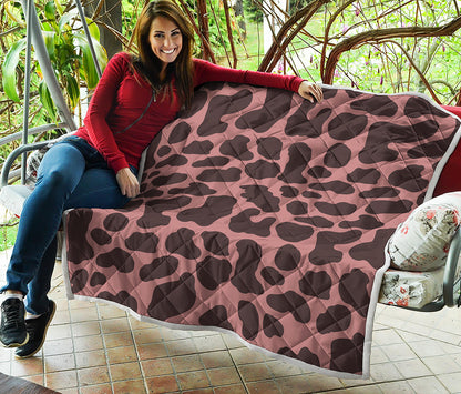 Red Brown Cow Print Quilt
