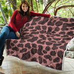 Red Brown Cow Print Quilt
