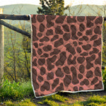Red Brown Cow Print Quilt