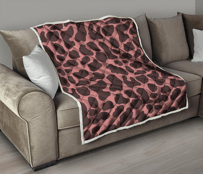 Red Brown Cow Print Quilt