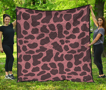 Red Brown Cow Print Quilt
