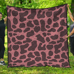 Red Brown Cow Print Quilt