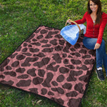 Red Brown Cow Print Quilt