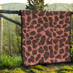Red Brown Cow Print Quilt